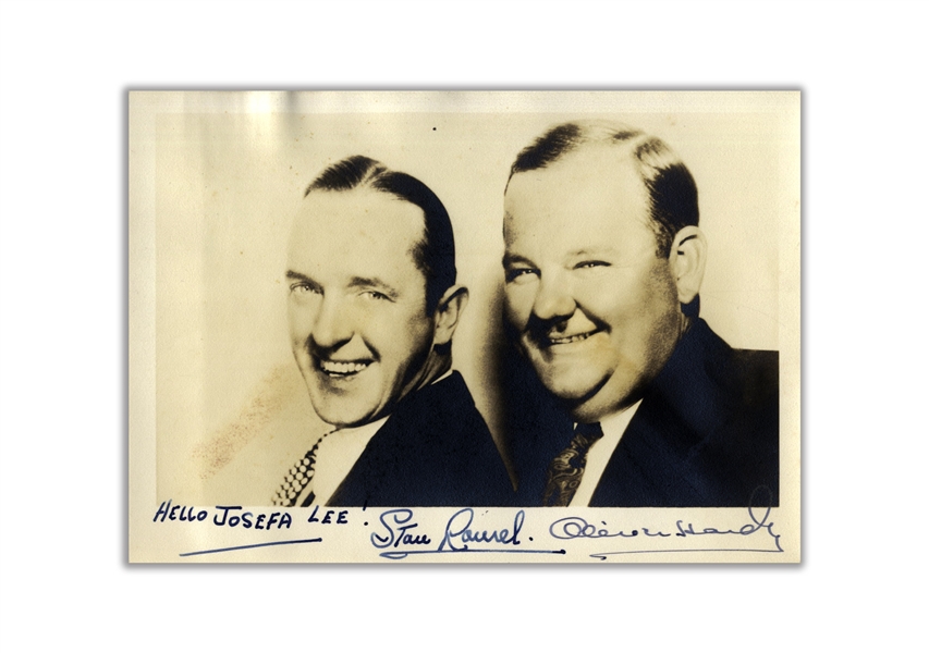 Laurel & Hardy Signed Photo -- Near Fine Condition